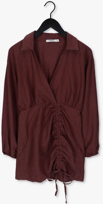 NA-KD Mini robe DRAWSTRING LINEN MINI DRESS en marron - large