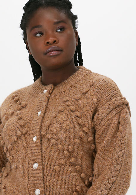 OBJECT Gilet JOCELYN KNIT CARDIGAN en camel - large