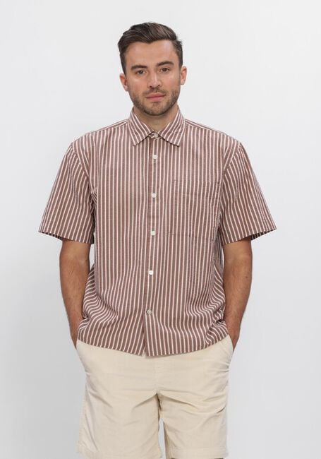 SELECTED MEN Chemise d&eacute;contract&eacute; SLHRLXSTUART SEERSUCKER SS  SHIRT en beige - large