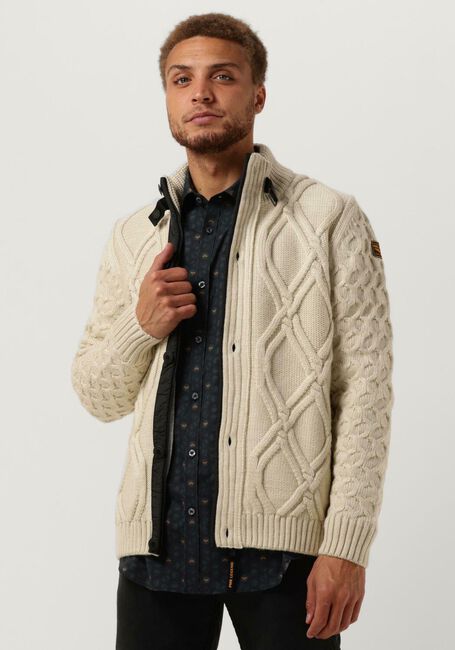 PME LEGEND Gilet ZIP JACKET HEAVY KNIT MIXED YARN Blanc - large