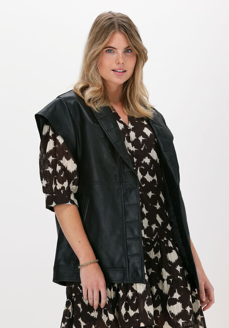 CO'COUTURE Gilet HARVIE LEATHER VEST en noir - large