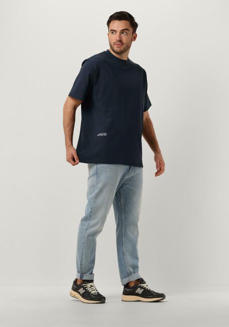 Donkerblauwe WOODBIRD T-shirt WBBAINE VASE TEE - large