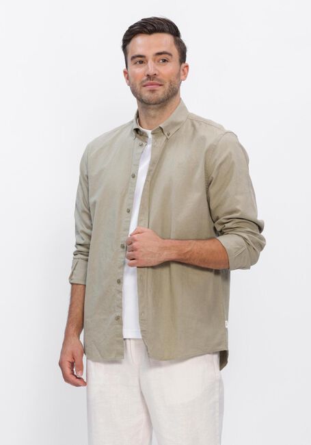 LES DEUX Chemise d&eacute;contract&eacute; KONRAD COTTON LINEN SHIRT en vert - large
