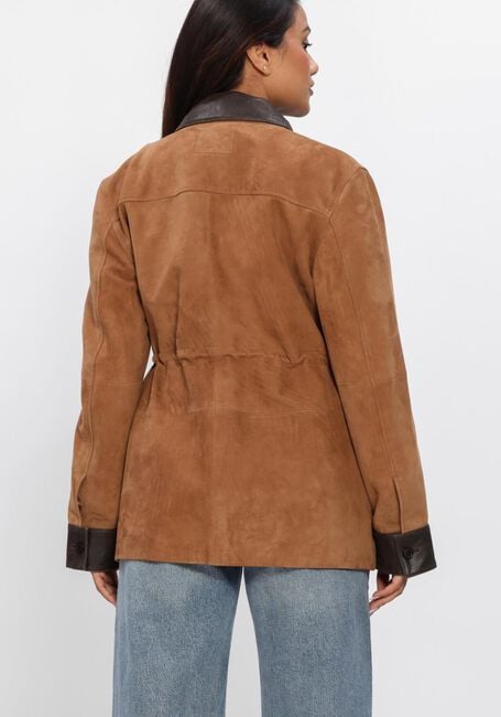 STUDIO AR Veste en cuir BRUNA GOAT SUEDE en camel - large
