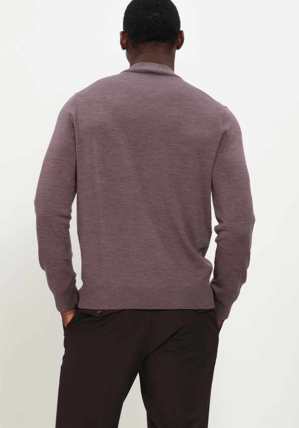 PROFUOMO Col roul&eacute; PULLOVER MOCK NECK EXTRAFINE MERINO en violet - large