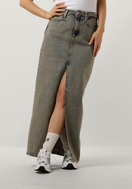 CALVIN KLEIN Jupe maxi FRONT SPLIT MAXI DENIM SKIRT Bleu clair - large