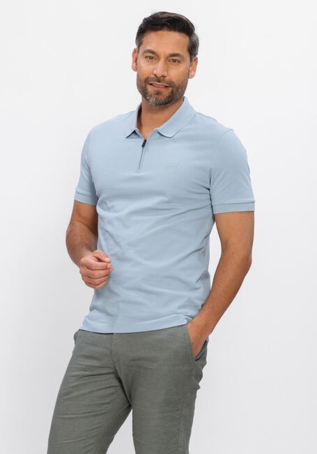 BOSS ORANGE Polo PASSERZIP Bleu clair - large
