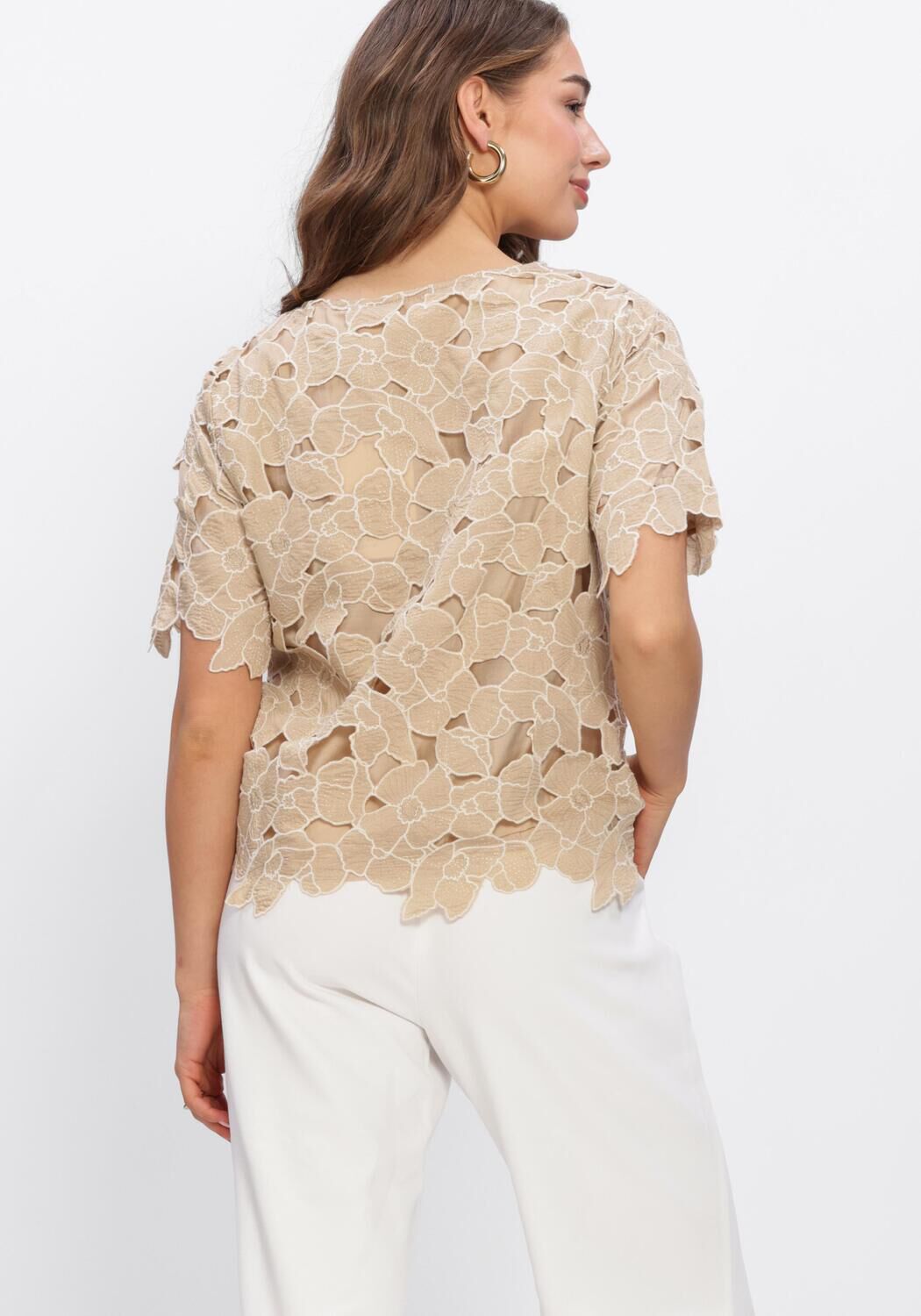 NUKUS Haut OCTAVIA TOP FLOWER en or - large