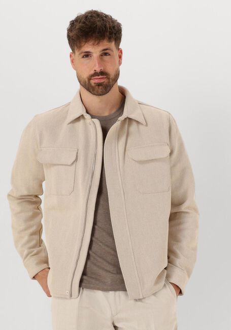 PROFUOMO Surchemise OVERSHIRT ZIP HERRINGBONE Écru - large