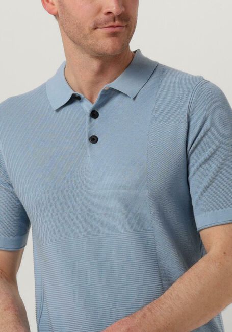 Lichtblauwe CAST IRON Polo SHORT SLEEVE POLO COTTON MODAL - large