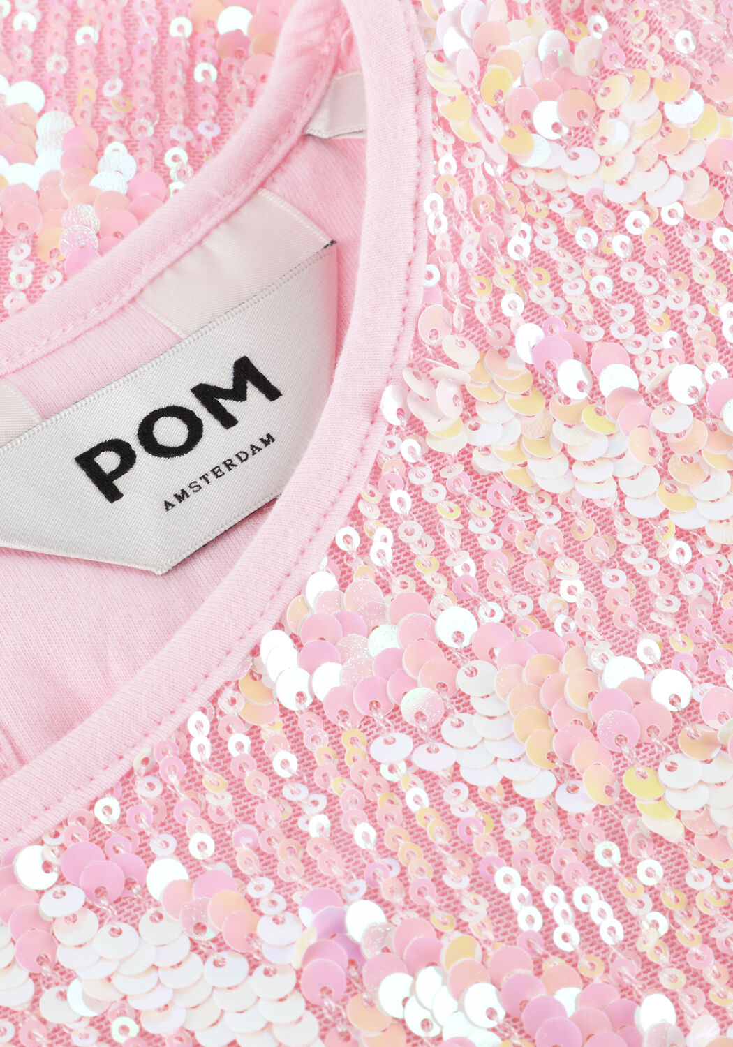 POM AMSTERDAM Haut TOP SEQUINS SHELL PINK en rose - large