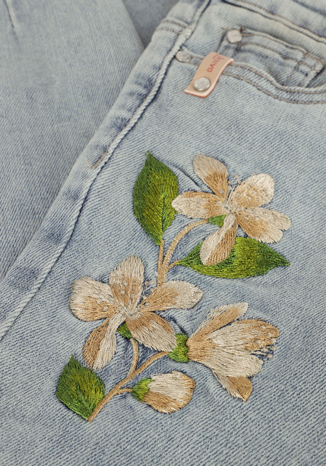DAILY7 Mom jeans RUBY MOM FIT FLOWER Bleu clair - large