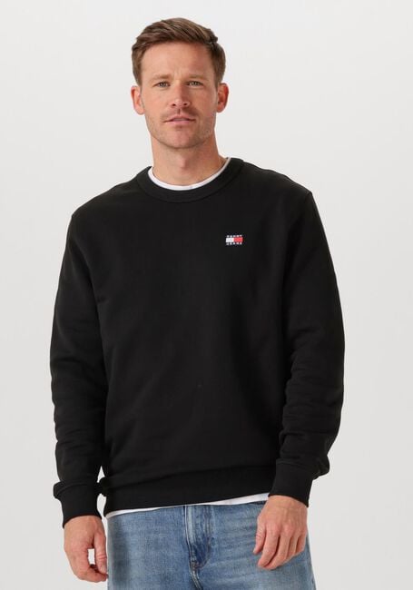 TOMMY JEANS Pull TJM REG BADGE CREW EXT en noir - large