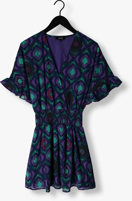 ALIX THE LABEL Mini robe LADIES WOVEN IKAT FAKE WRAP DRESS en violet - large