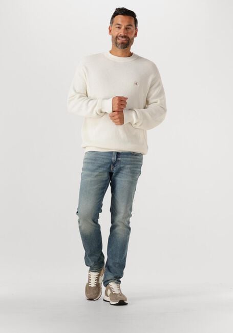 CALVIN KLEIN Pull LS EZ COTTON WAFFLE CREWNK SWTR 9 Écru - large