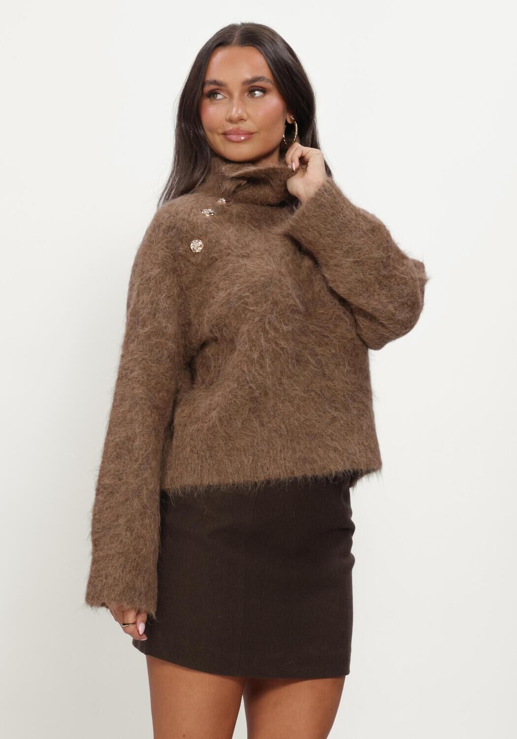 Bruine TWIST & TANGO Trui JUNIPER KNITTED SWEATER - large