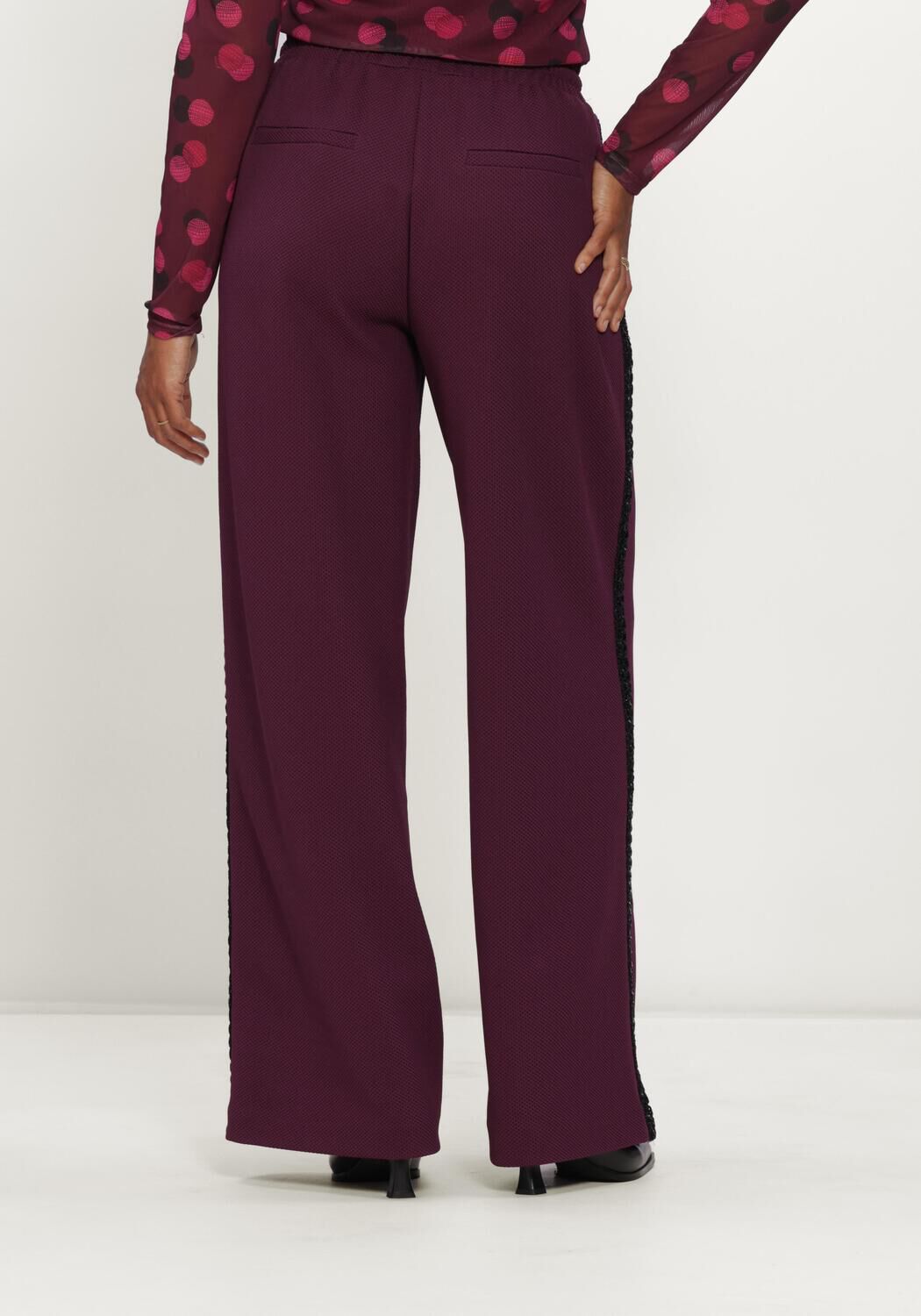 POM AMSTERDAM Pantalon large LEAH DARK PLUM en violet - large