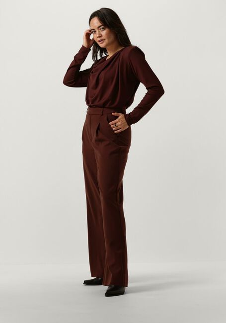 GESTUZ Pantalon large PAULAGZ MW WIDE PANTSC en marron - large