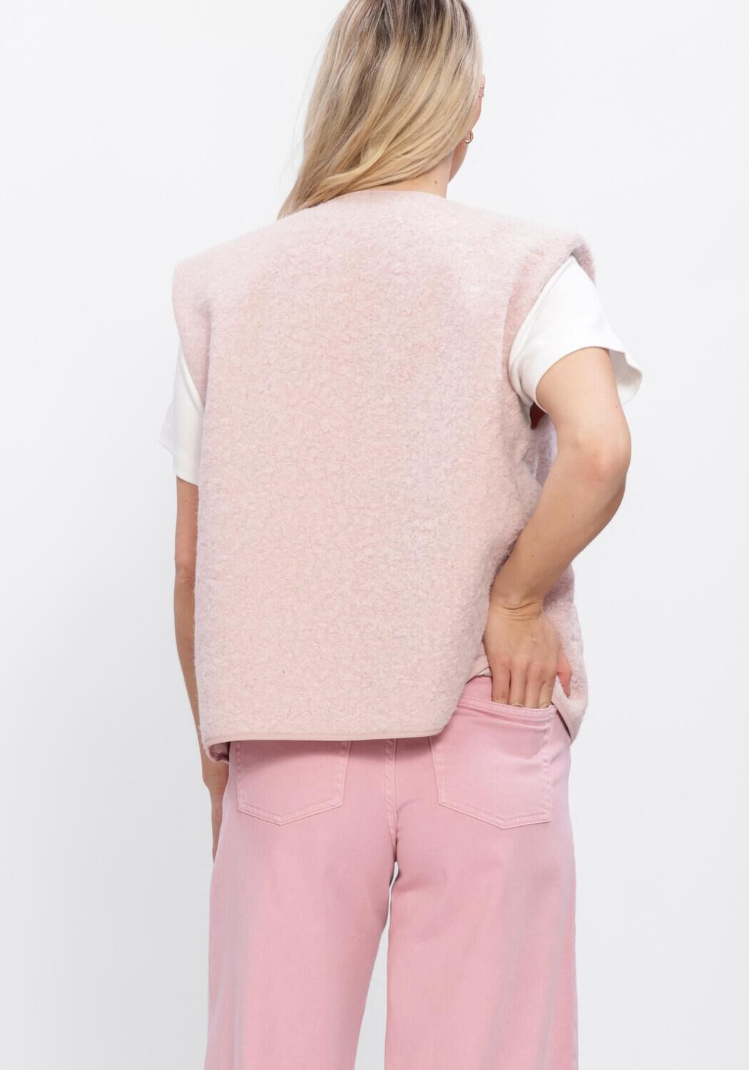 Roze ANOTHER LABEL Top ALBELINE BOUCLE VEST - large