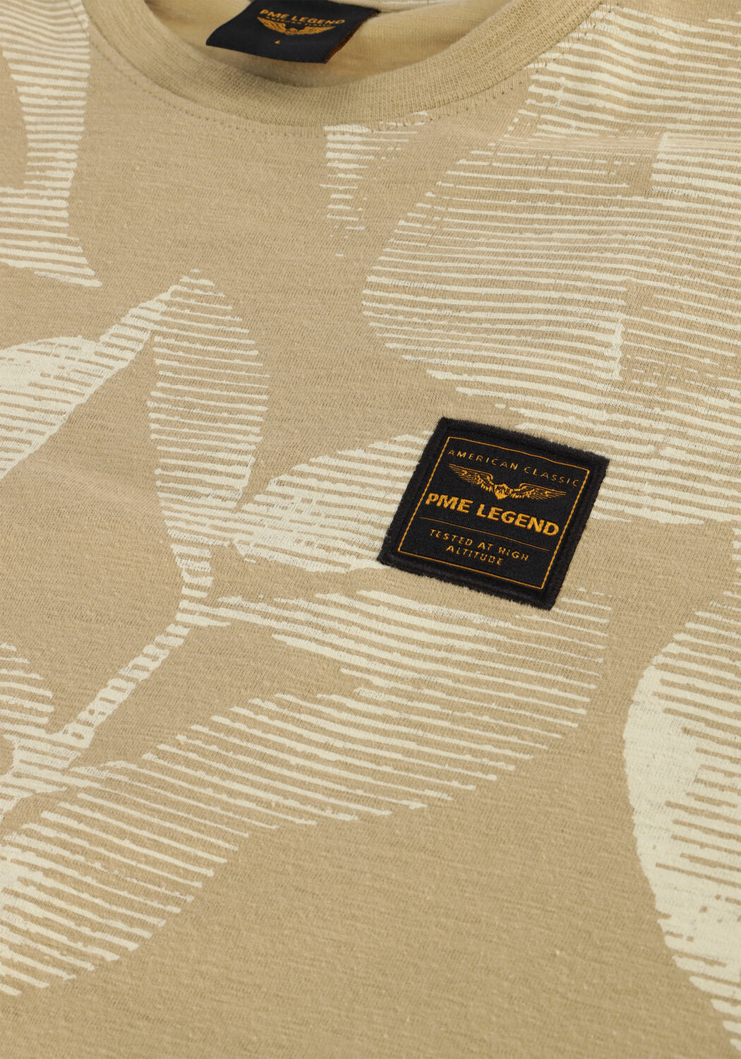 PME LEGEND T-shirt SLUB JERSEY AOP en beige - large