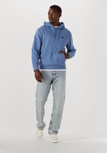 Lichtblauwe CALVIN KLEIN Sweater LS EU BADGE 350 TERRY HOODIE - large
