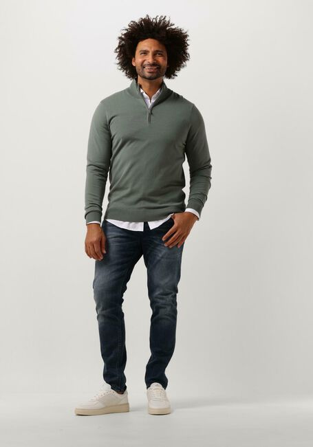 PROFUOMO Pull PULLOVER HALF ZIP en vert - large