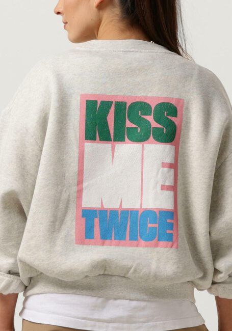 Grijze BY-BAR Trui BIBI BIG KISS SWEATER - large
