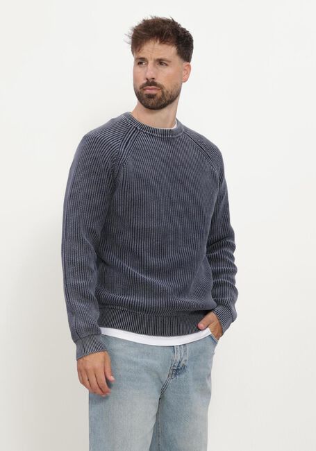 Donkerblauwe ANERKJENDT Trui AKSUNE WASHED PATENT KNIT - large