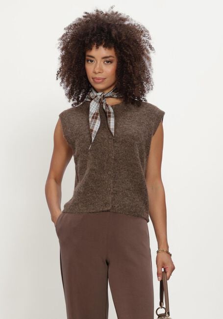 Bruine SELECTED WOMEN Spencer SLFLULU SL BUTTON O-NECK VEST - large