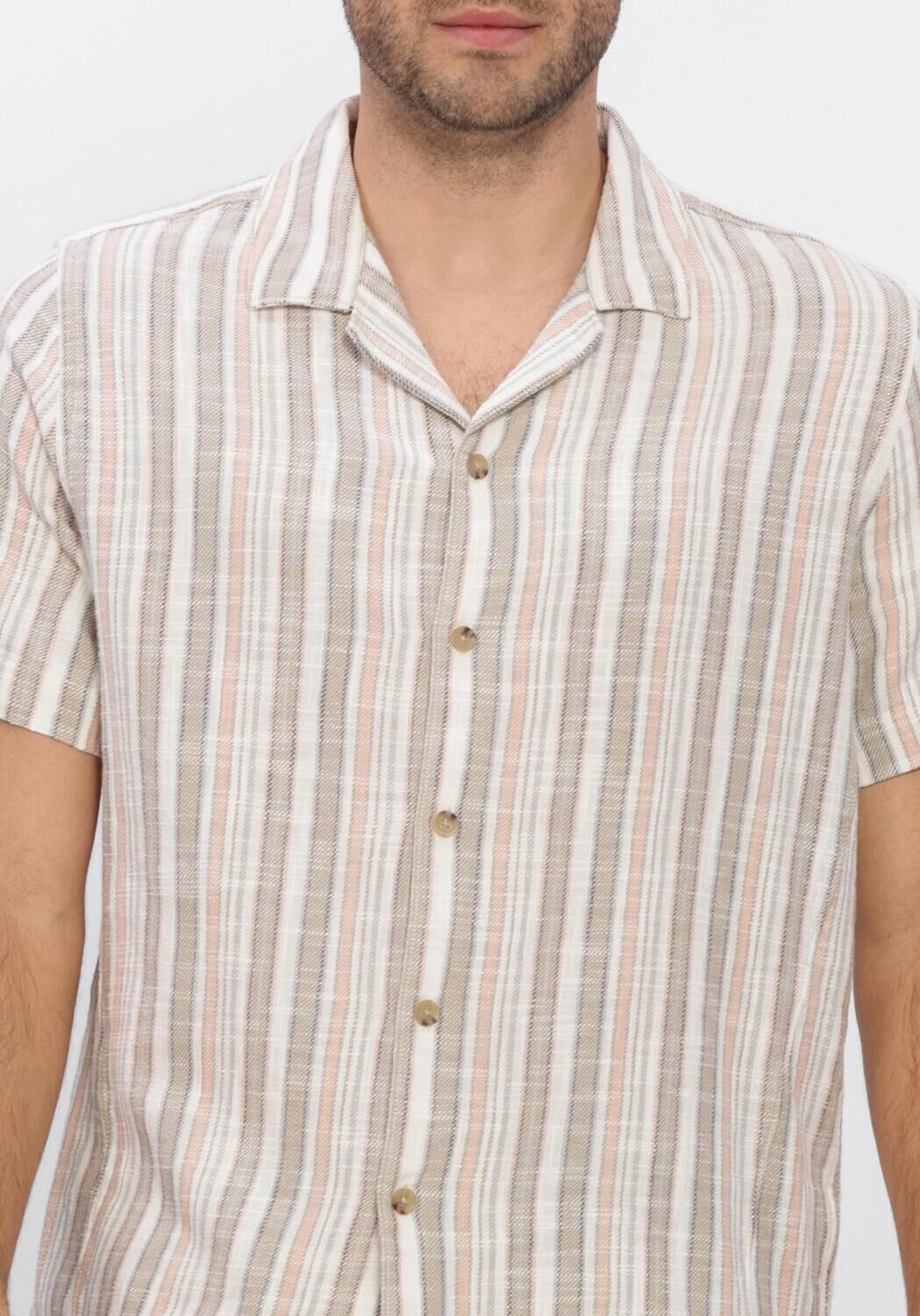 CAST IRON Chemise d&eacute;contract&eacute; TWILL SLUB STRIPE en multicolore - large