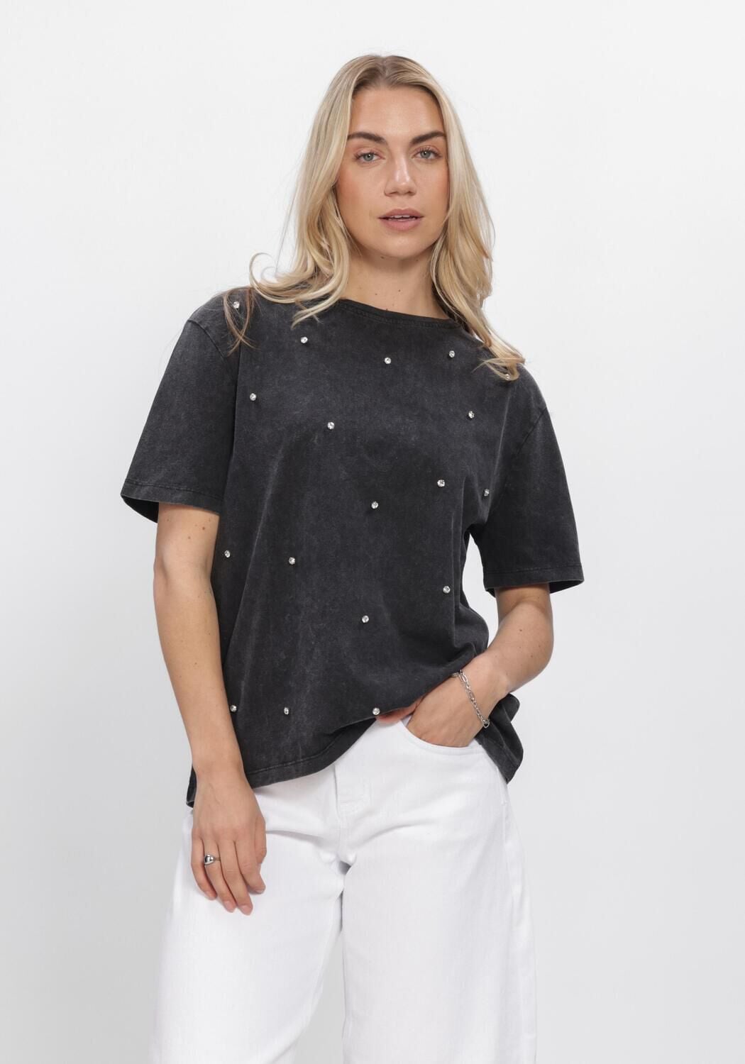 Grijze WITHBLACK Tops & T-shirts WBLLAUREN PEARL SS TEE - large