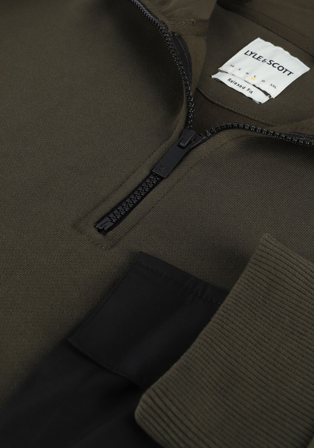 Groene LYLE & SCOTT Sweater POCKET HOODIE - large