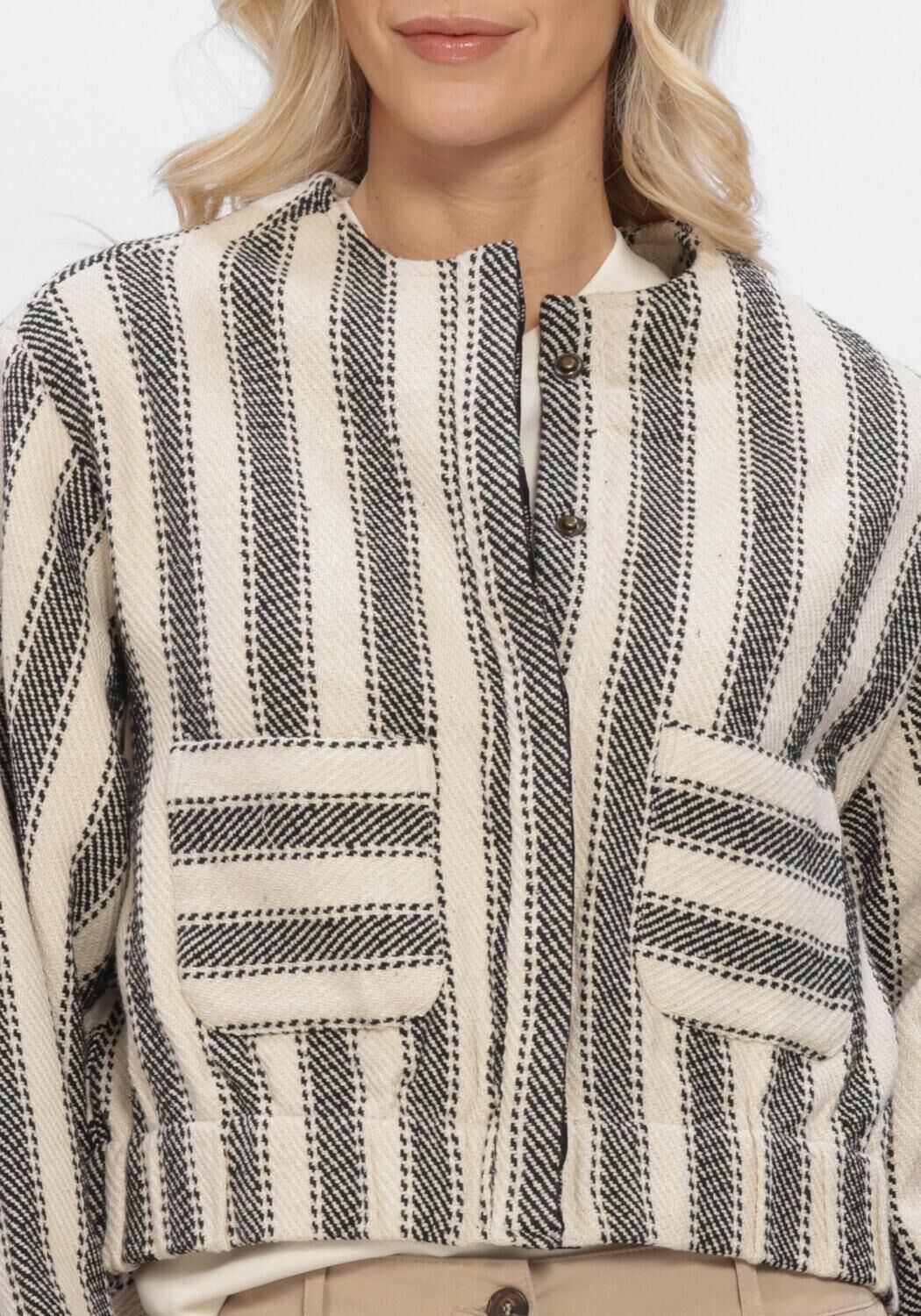 Zwarte SUMMUM Jassen JACKET STRIPE - large