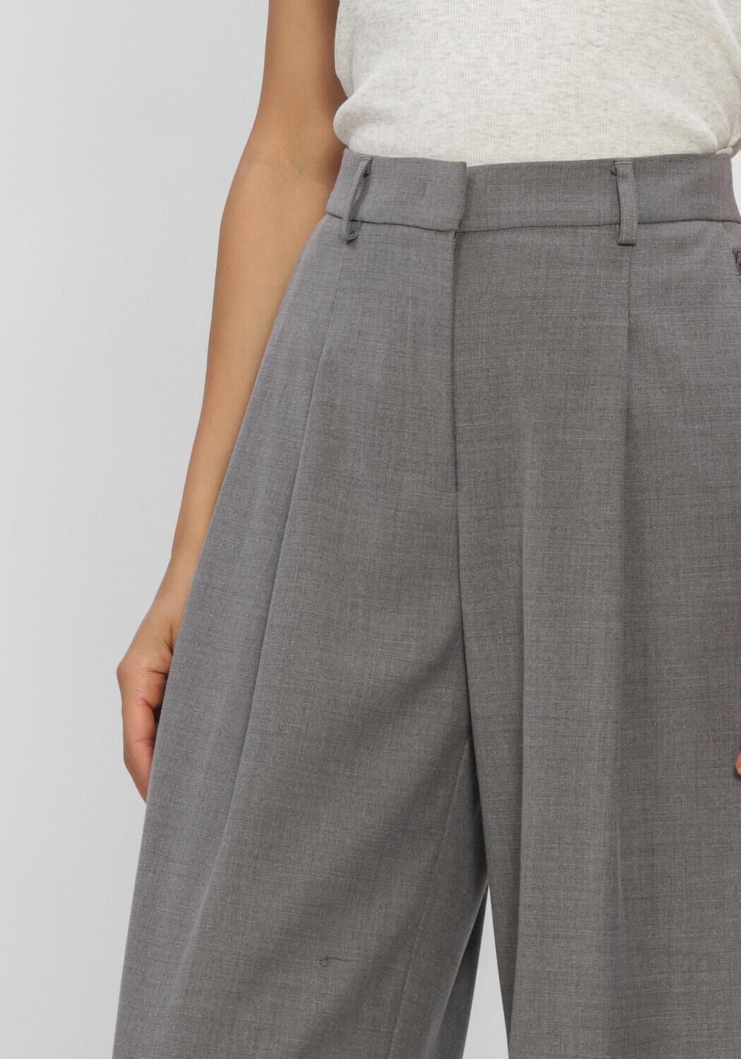 Grijze DANTE6 Wijde broek BIAXA PLEATED PANTS - large