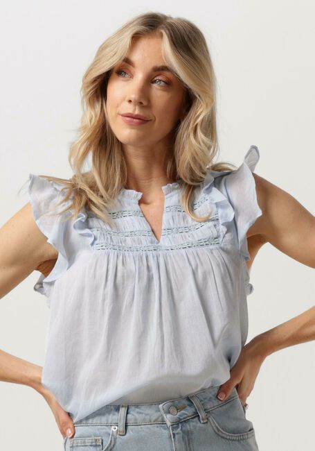 NOTRE-V Haut VOILE TOP SHORT SLEEVES Bleu clair - large