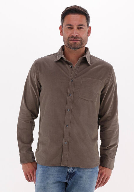 Taupe SELECTED HOMME Casual overhemd REGBEN JAMIN CORD SHIRT - large