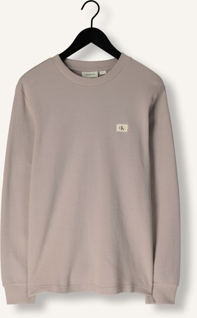 Zand CALVIN KLEIN Trui WOVEN LABEL WAFFLE LS TEE Zand CALVIN KLEIN Trui WOVEN LABEL WAFFLE LS TEE - large