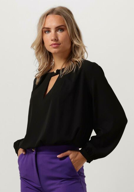 Zwarte ACCESS  BLOUSE WITH FRONT V OPENING - large