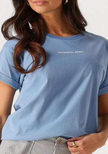 COLOURFUL REBEL T-shirt UNI LOGO BOXY TEE Bleu clair - large