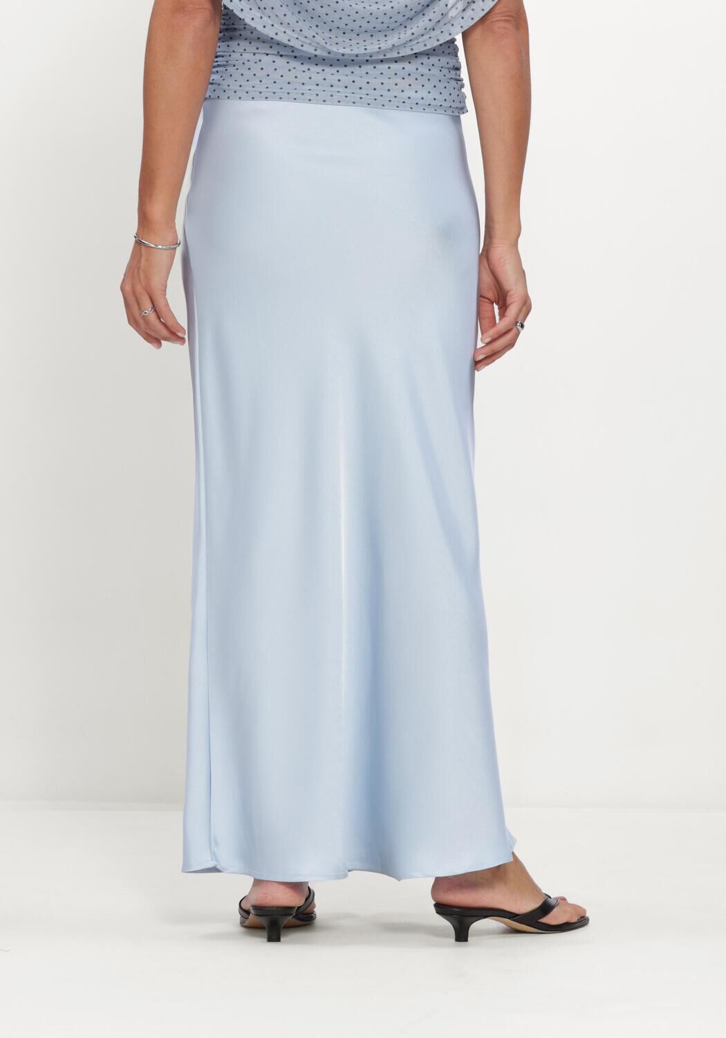 NEO NOIR Jupe maxi VICKY HEAVY SATEEN SKIRT Bleu clair - large