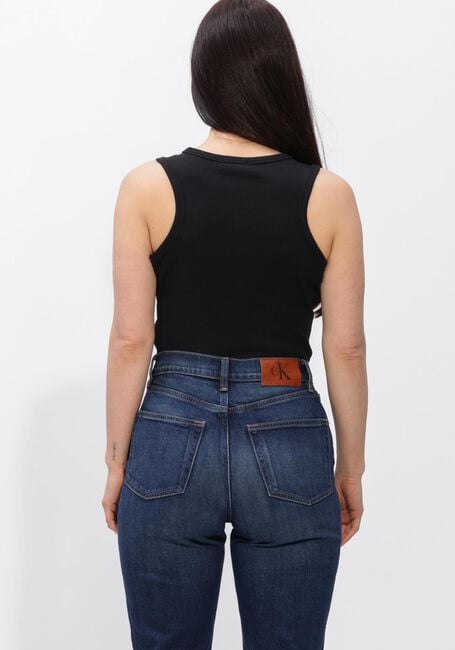 Zwarte CALVIN KLEIN Top WOVEN LABEL 2X2 BABY RIB TANK - large