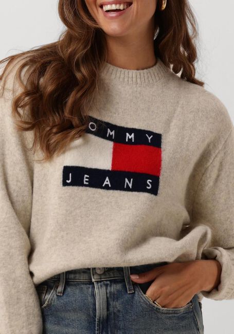 TOMMY JEANS Pull TJW MELANGE FLAG SWEATER en marron - large