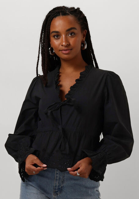 Zwarte NEO NOIR  MATSI EMBROIDERY BLOUSE - large