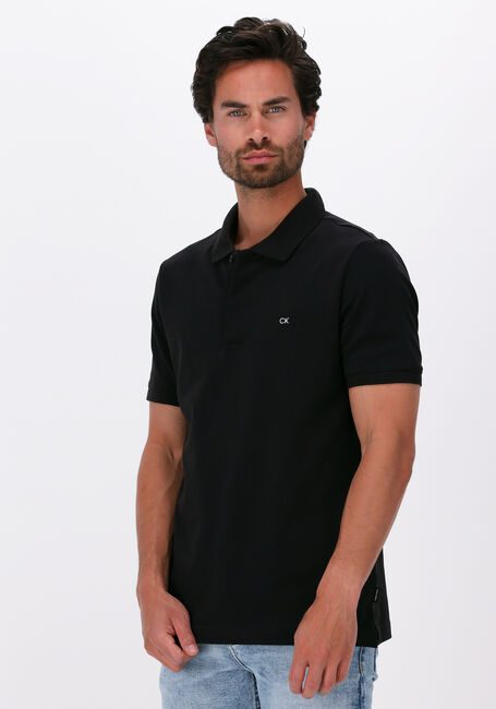 Zwarte CALVIN KLEIN Polo STRETCH PIQUE SLIM POLO - large