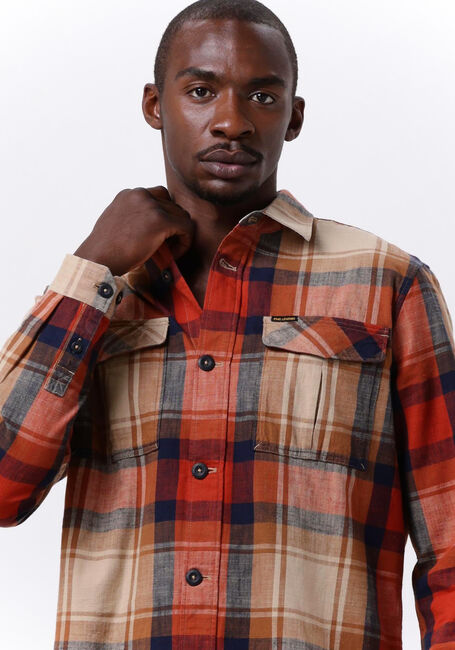 Bruine PME LEGEND Casual overhemd LONG SLEEVE SHIRT CTN YD SLUB CHECK - large