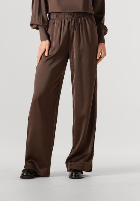 Bruine Y.A.S. Wijde broek YASPELANA HW PANT - large