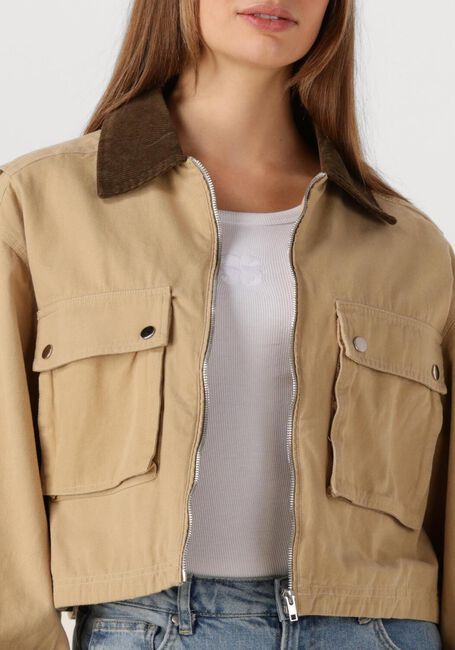 Camel NEO NOIR Leren jas RIVERA CANVAS BOXY JACKET - large