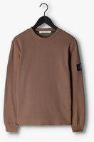 Bruine CALVIN KLEIN Sweater MONOLOGO BADGE WAFFLE LS TEE - medium