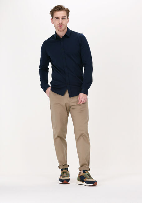 CAST IRON Chemise décontracté LONG SLEEVE SHIRT TWILL JERSEY Bleu foncé - large