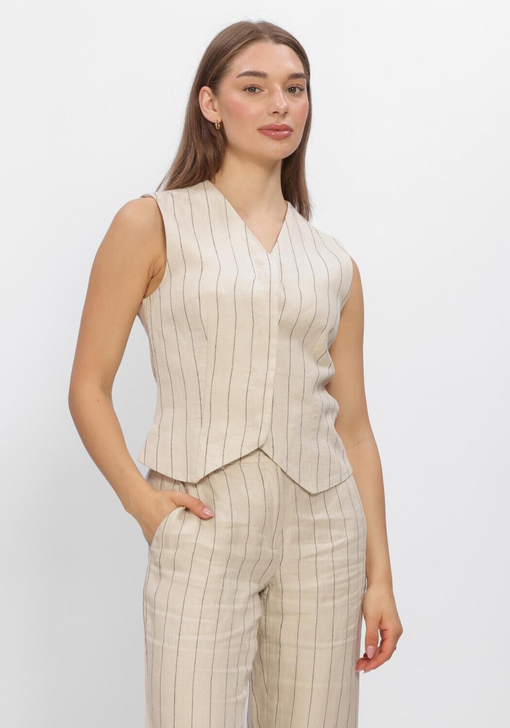 MSCH COPENHAGEN MSCHCLARITTE WAISTCOAT STP Vestes Sable - large